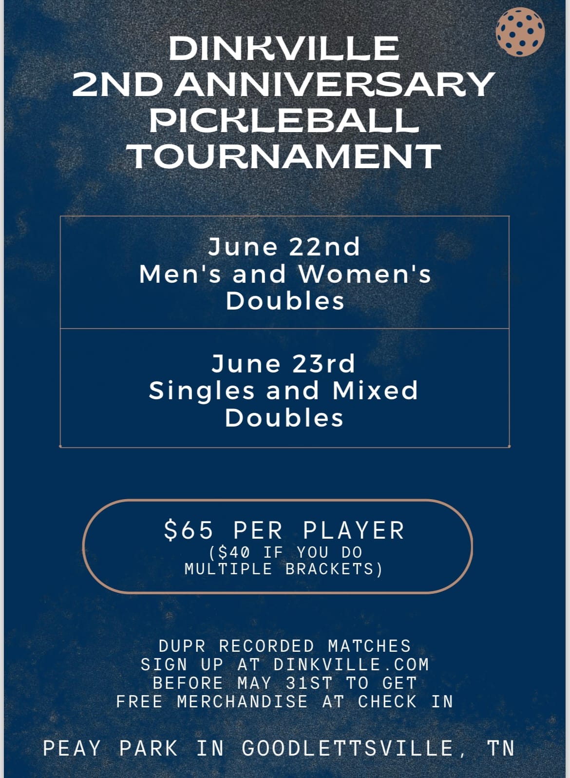 Dinkville's 2nd Anniversary Tournament on June 22nd-23rd