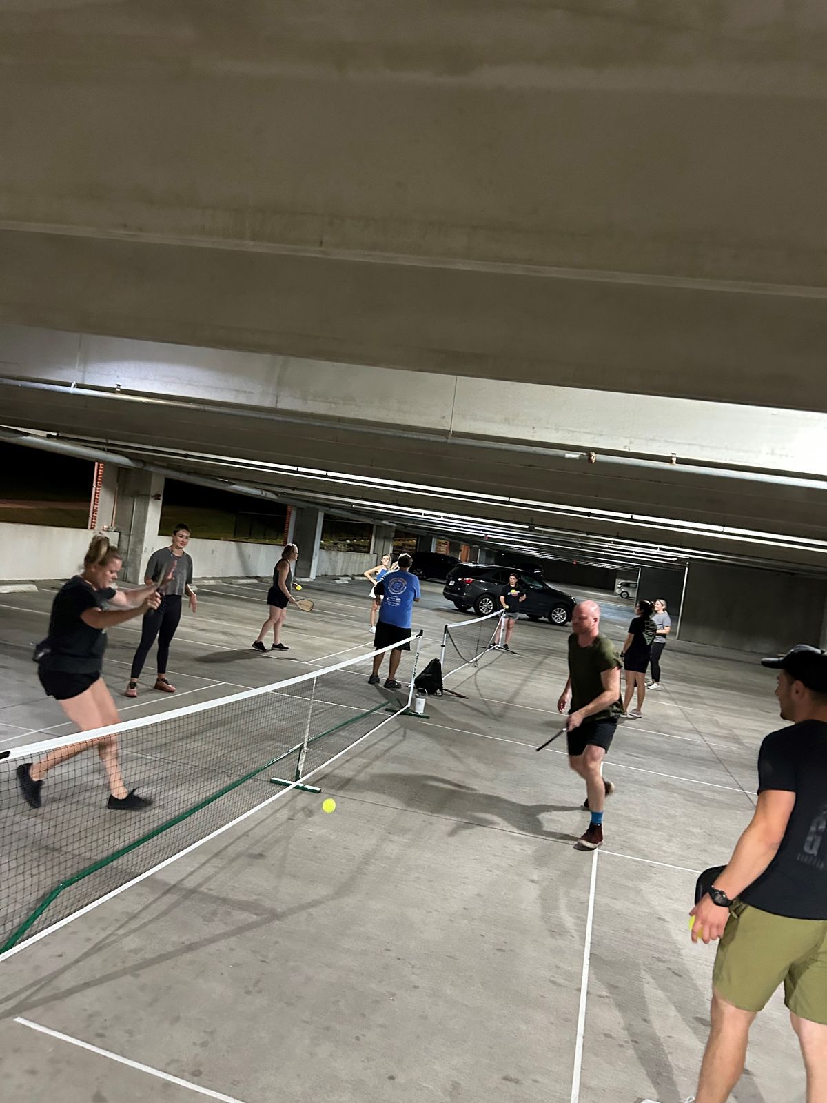 Overflow Of Sign Ups Results In Adding More Courts In Parking Garage For Beginners Clinic